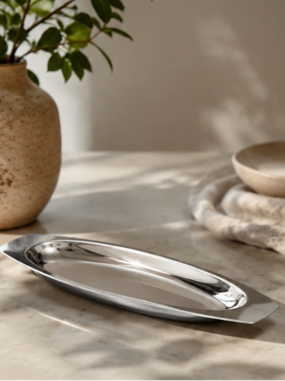 Danish 18/8 Stainless Steel Serving Tray Relish Dish Mid Century Modern Denmark